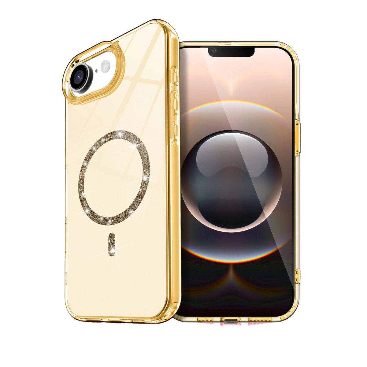 NEWFACE iPhone 16E Uyumlu Live Diamond Magsafe Kapak Telefon Kılıfı Sarı