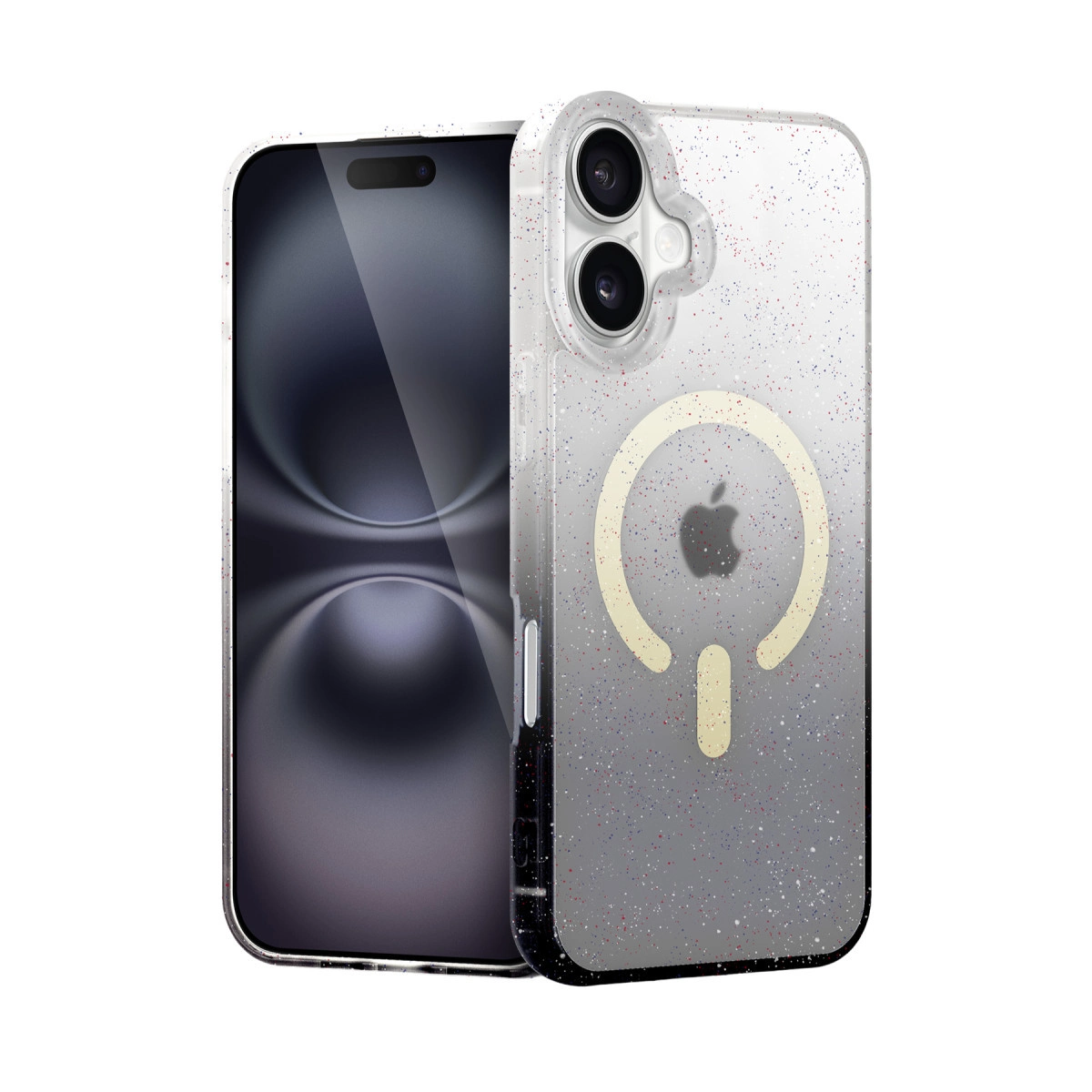 NEWFACE iPhone 16 Plus Uyumlu Pummel Shiny Magsafe Kapak Telefon Kılıfı Siyah