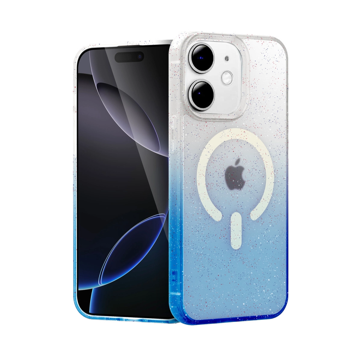 NEWFACE iPhone 12 Uyumlu Pummel Shiny Magsafe Kapak Telefon Kılıfı Mavi