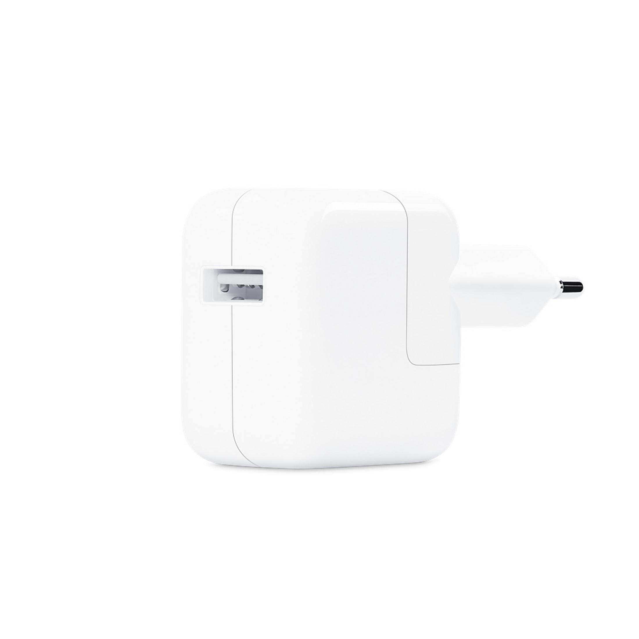 USB-A bağlantı noktalı ve AB fişli beyaz USB şarj adaptörü.