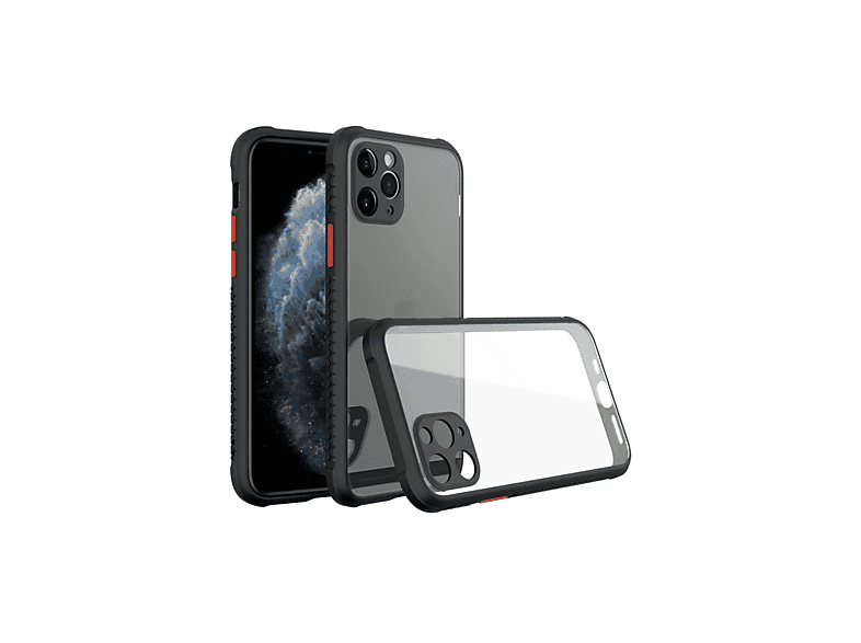 NEWFACE iPhone 11 Pro Uyumlu Miami Şeffaf Silikon Telefon Kılıfı Siyah
