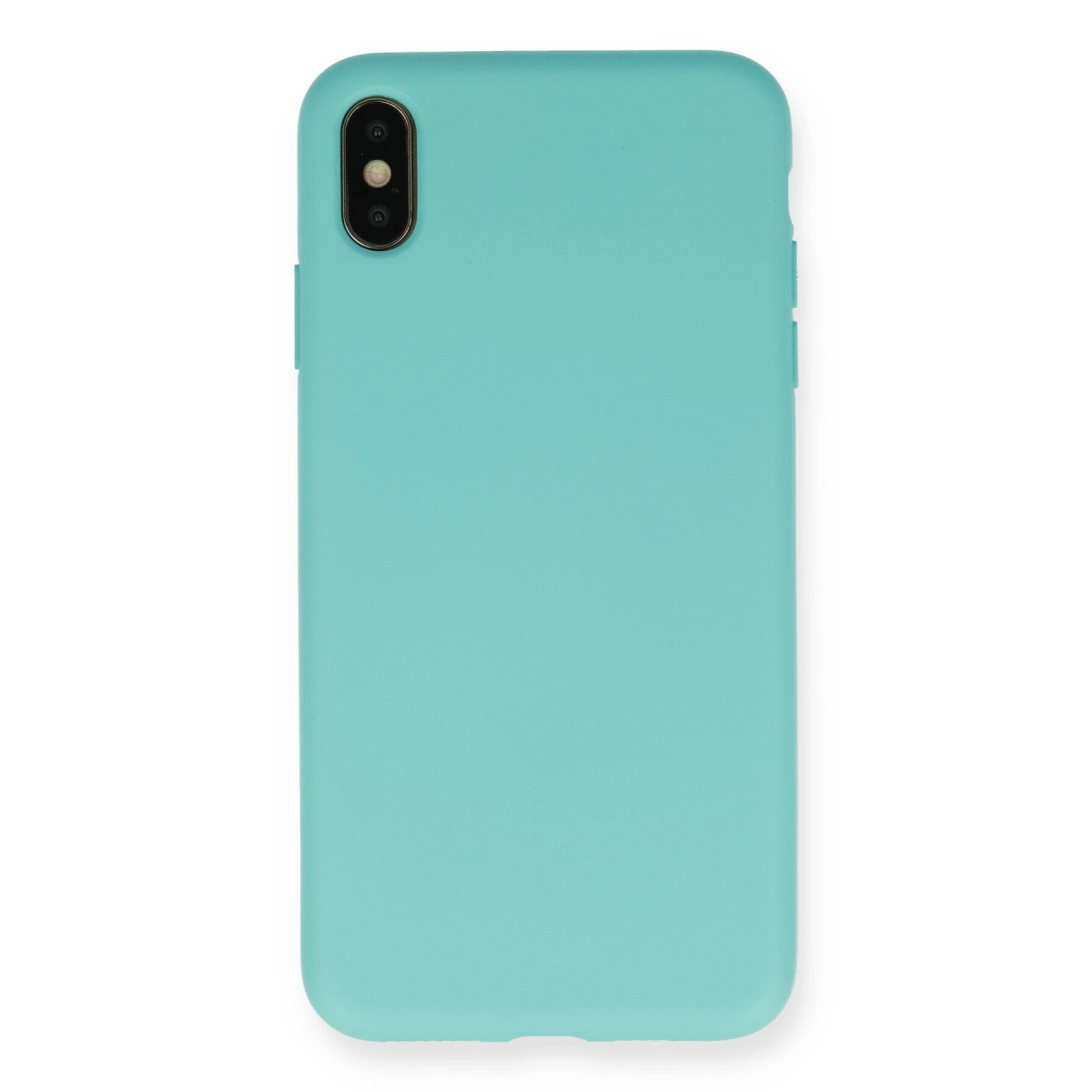 Çift kamera oyuntulu turkuaz telefon kılıfı.