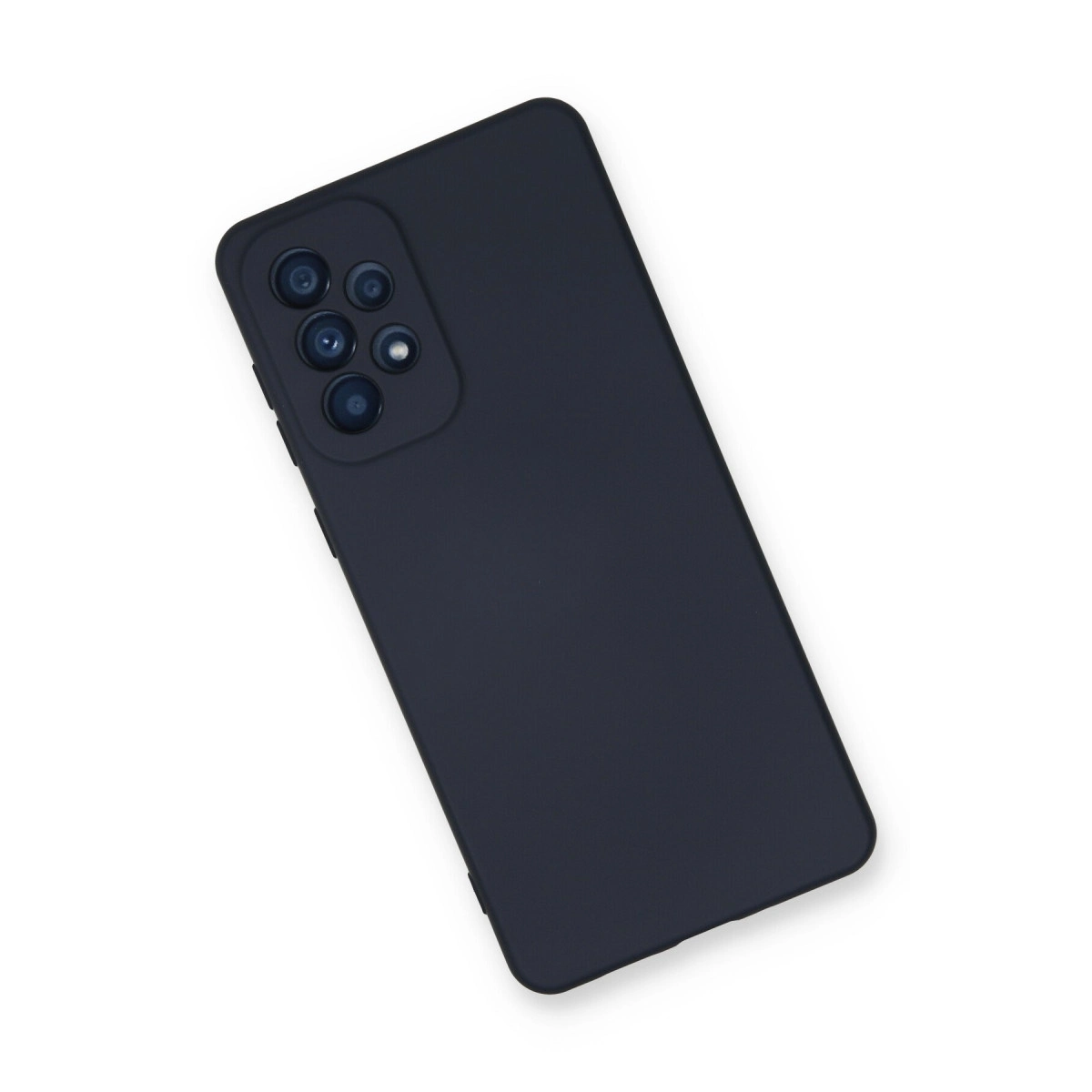 Arkada kameralı koyu mavi akıllı telefon.
