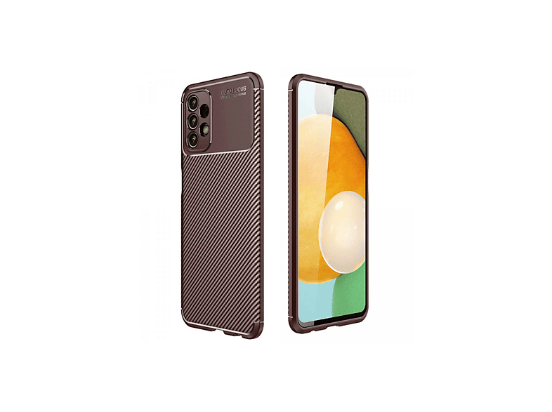 NEWFACE Samsung Galaxy A13 4G Uyumlu Auto Focus Karbon Kapak Telefon Kılıfı Kahverengi