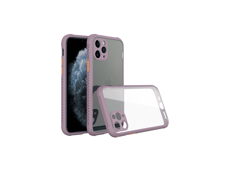 NEWFACE iPhone 11 Pro Uyumlu Miami Şeffaf Silikon Telefon Kılıfı Açık Mor