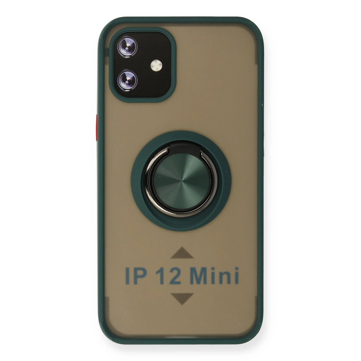 NEWFACE iPhone 12 Mini Uyumlu Montreal Yüzüklü Silikon Kapak Telefon Kılıfı Yeşil