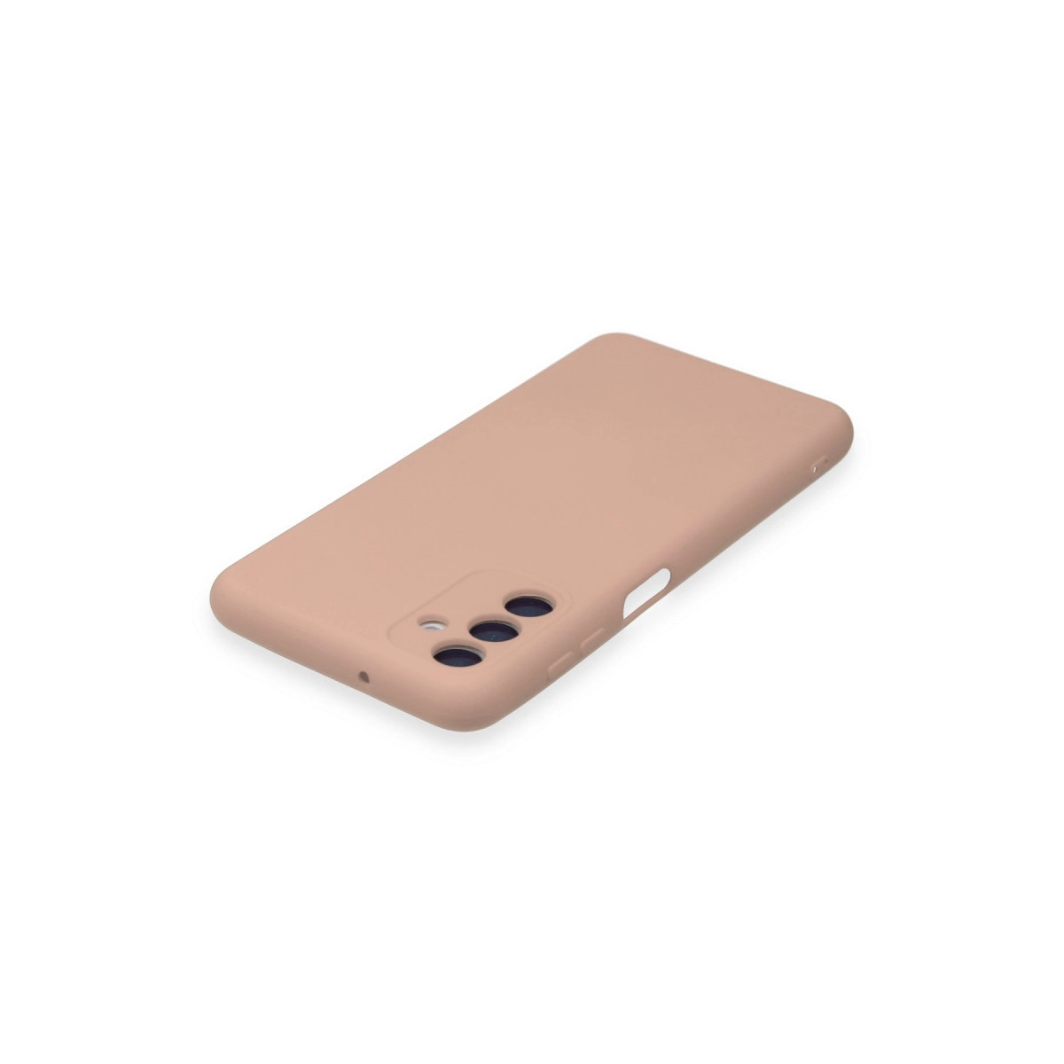 Üç kamera lens açıklığına sahip pembe telefon kılıfı.