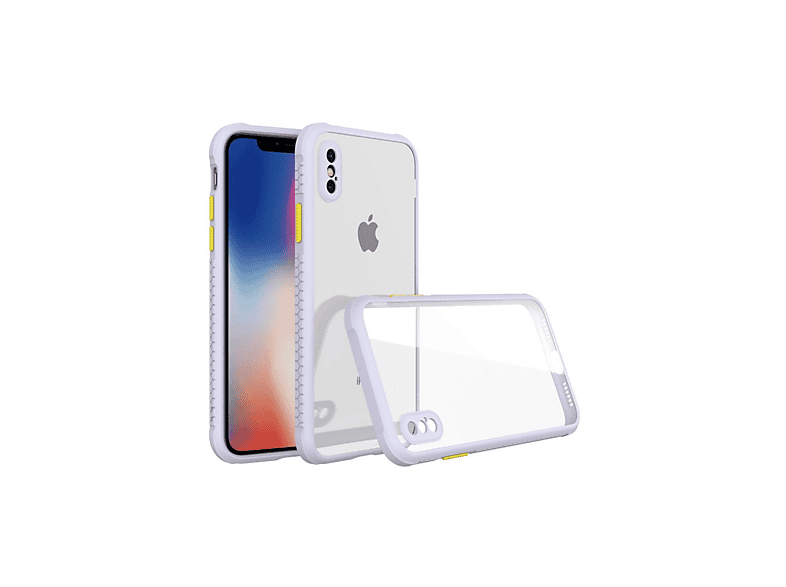 NEWFACE iPhone XS Max Uyumlu Miami Şeffaf Silikon Telefon Kılıfı Lila