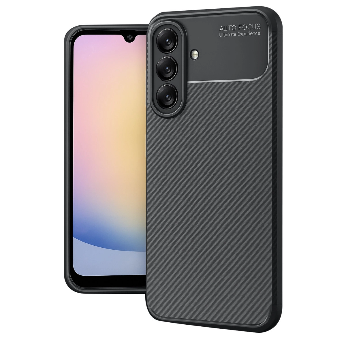 NEWFACE Auto Focus Samsung Galaxy A17 5G Uyumlu Karbon Telefon Kılıfı Siyah
