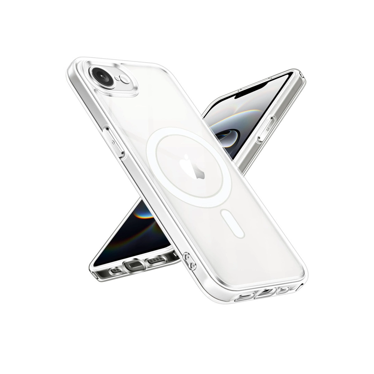 NEWFACE Magneticsafe iPhone 16E Uyumlu Silikon Telefon Kılıfı Şeffaf