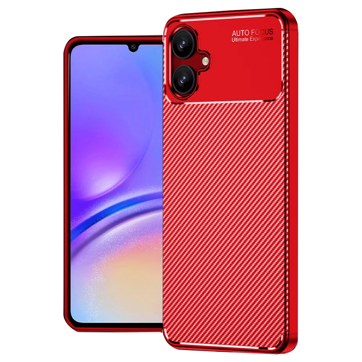 NEWFACE Samsung Galaxy A06 Uyumlu Auto Focus Karbon Telefon Kılıfı Kırmızı