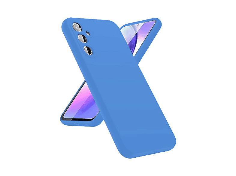 NEWFACE Samsung Galaxy A24 4G Uyumlu First Silikon Telefon Kılıfı Mavi