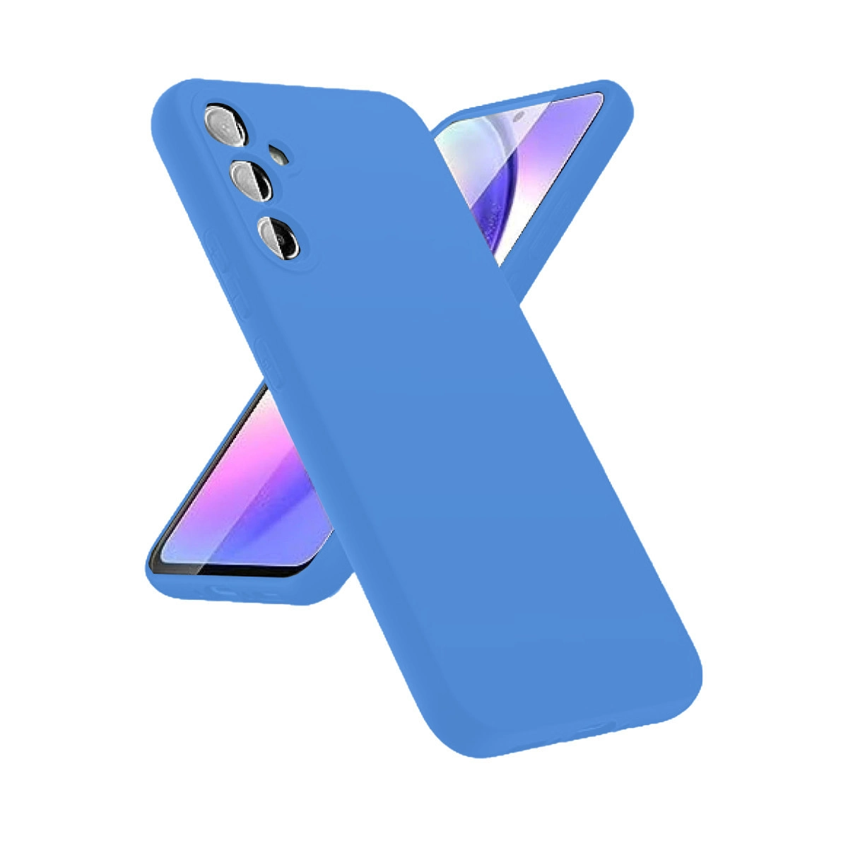 NEWFACE Samsung Galaxy A24 4G Uyumlu First Silikon Telefon Kılıfı Mavi