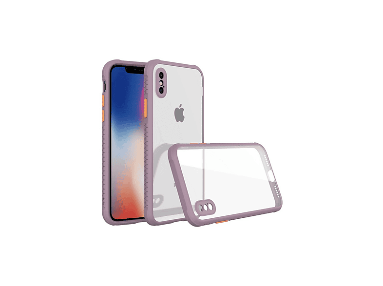 NEWFACE iPhone XS Max Uyumlu Miami Şeffaf Silikon Telefon Kılıfı Açık Mor