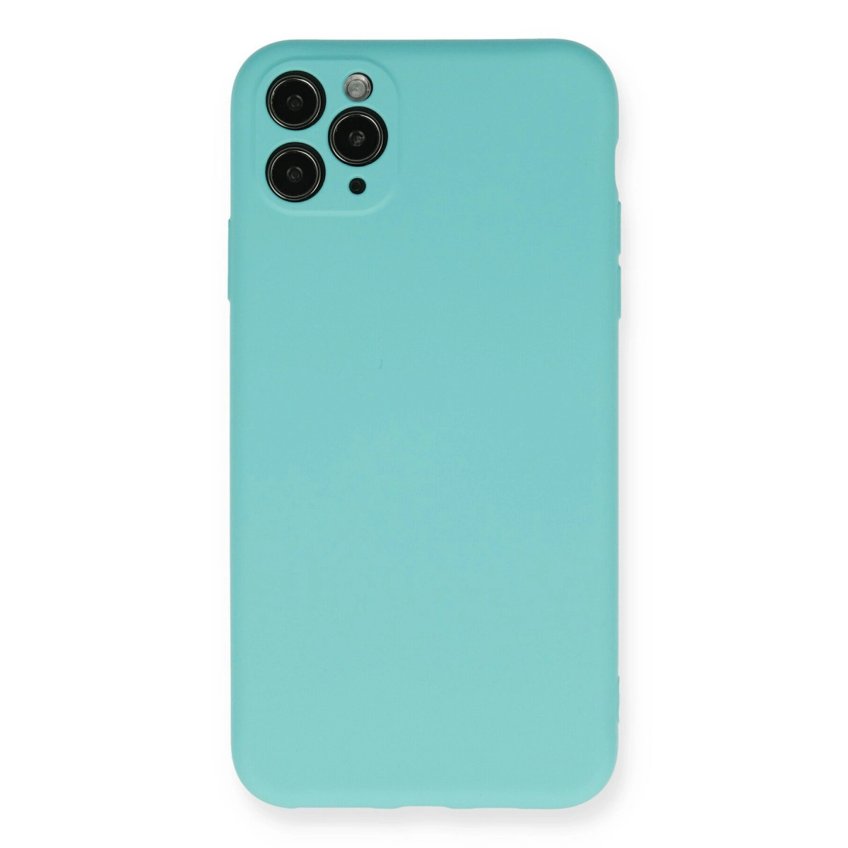 NEWFACE iPhone 11 Pro Max Uyumlu Nano İçi Kadife Silikon Telefon Kılıfı Turkuaz