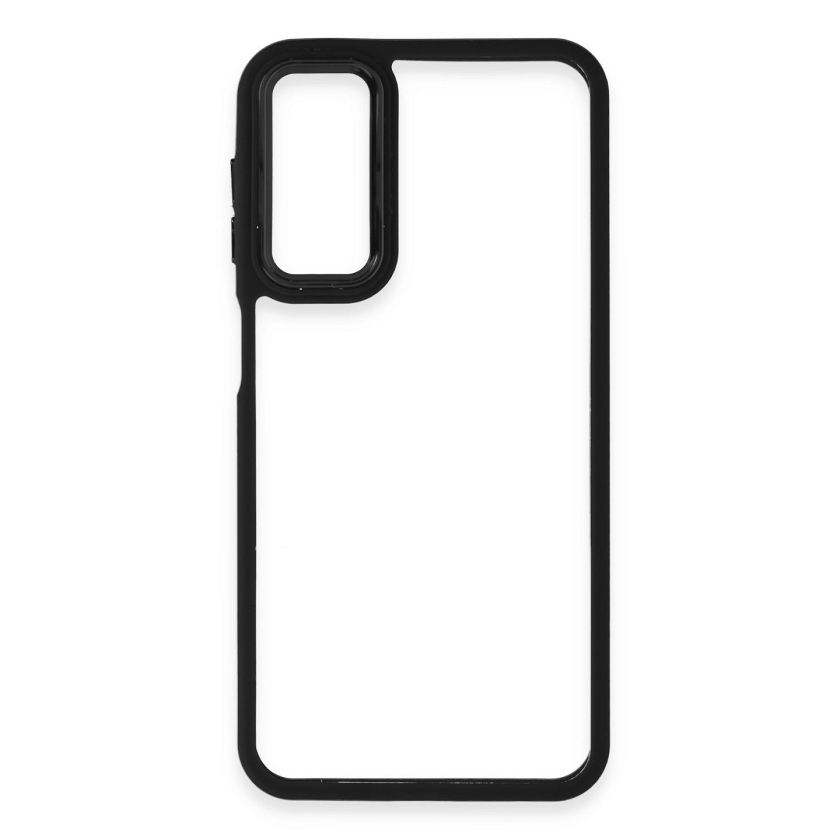 Kamera ve düğmeler için kesikli siyah iPhone kılıfı.