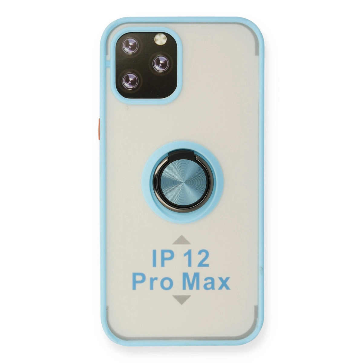 NEWFACE iPhone 12 Pro Max Uyumlu Montreal Yüzüklü Silikon Kapak Telefon Kılıfı Buz Mavi
