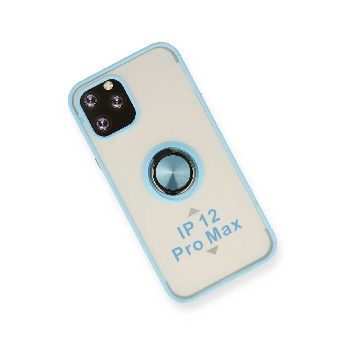 Halka tutuculu ve "IP 12 Pro Max" yazılı telefon kılıfı.