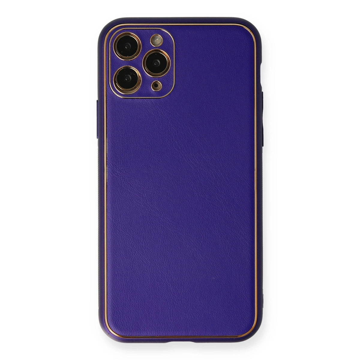 NEWFACE iPhone 11 Pro Uyumlu Coco Deri Silikon Kapak Telefon Kılıfı Mor
