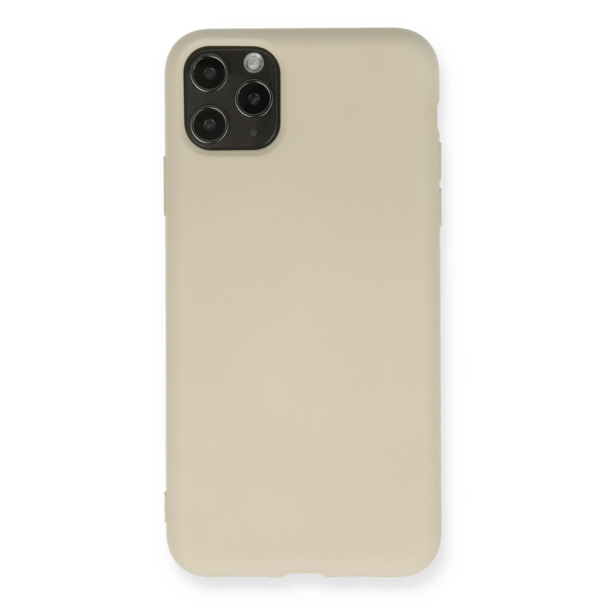 NEWFACE iPhone 11 Pro Max Uyumlu Nano İçi Kadife Silikon Telefon Kılıfı Bej