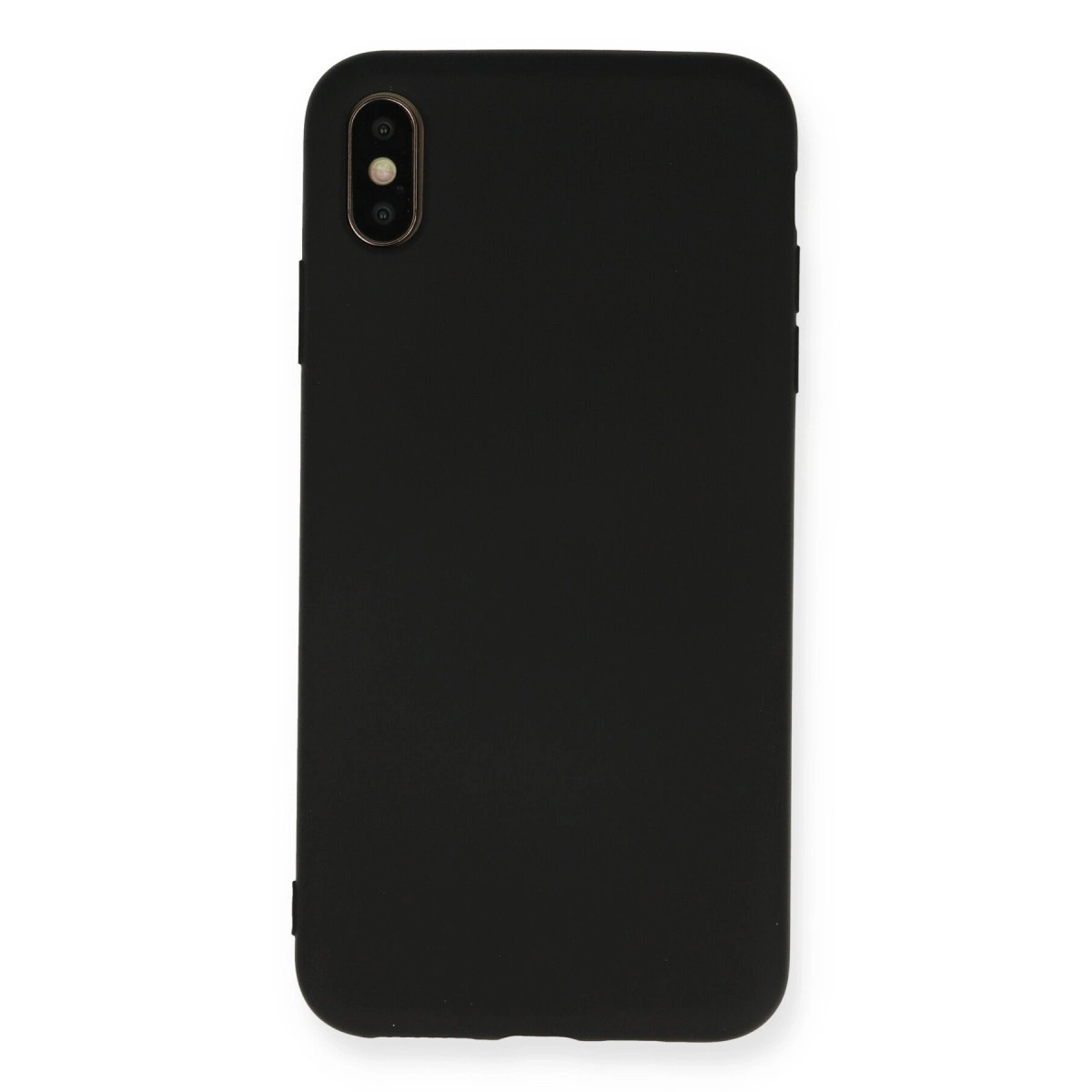 Sol üstte iki kamera lensi olan siyah telefon kılıfı.