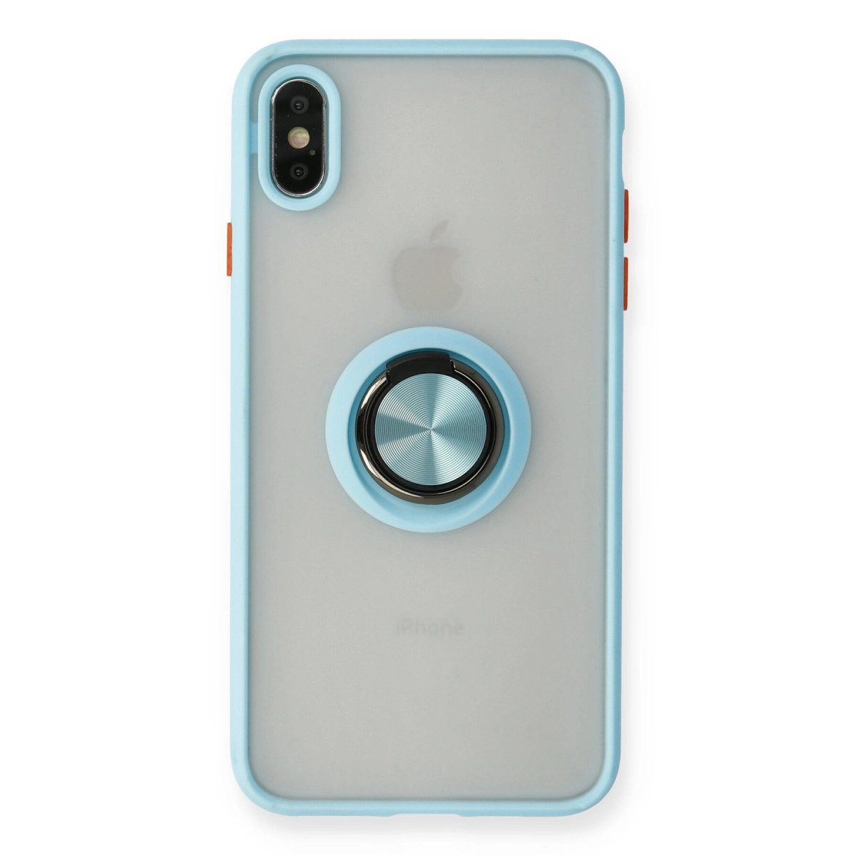 NEWFACE iPhone X Uyumlu Montreal Yüzüklü Silikon Kapak Telefon Kılıfı Buz Mavi