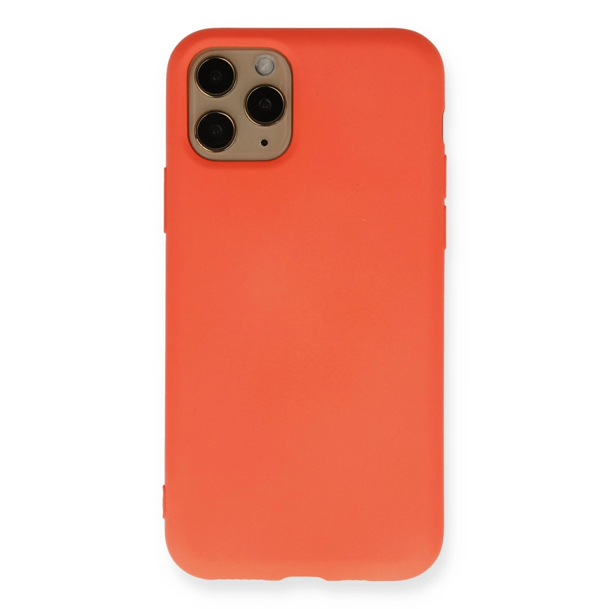 NEWFACE iPhone 11 Pro Uyumlu Nano İçi Kadife Silikon Telefon Kılıfı Turuncu