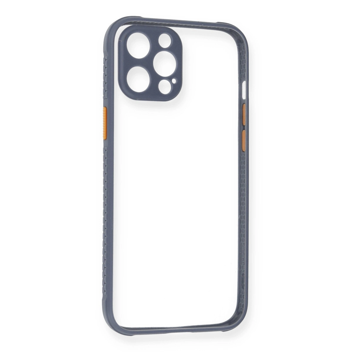 NEWFACE iPhone 12 Pro Uyumlu Miami Şeffaf Silikon Telefon Kılıfı Gri