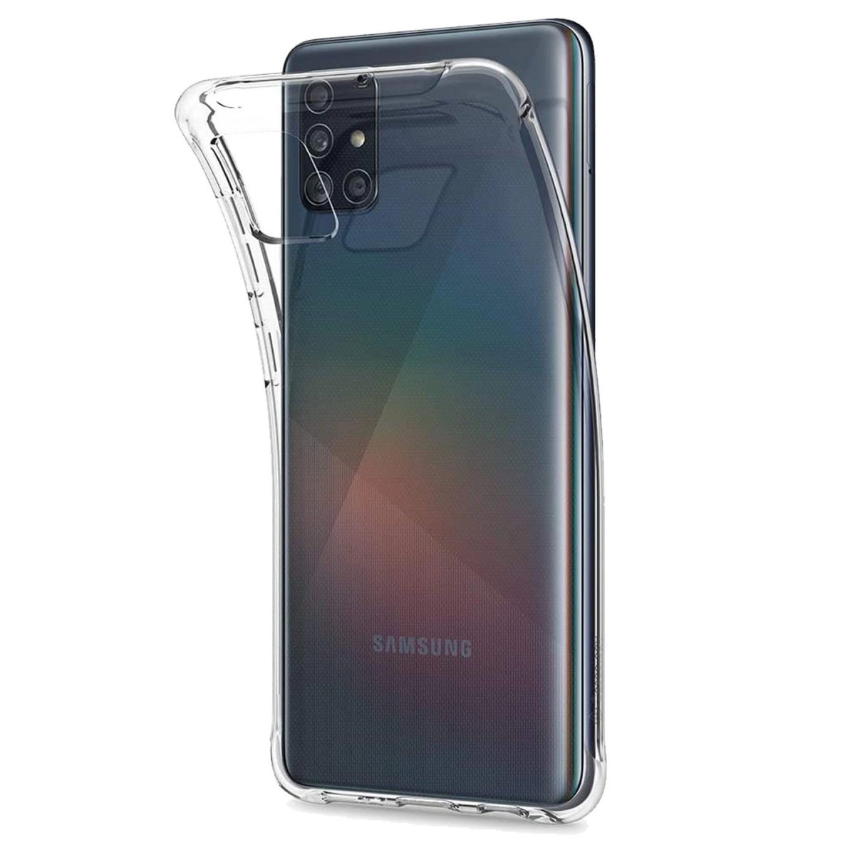 Dört kameralı Samsung akıllı telefonu şeffaf kılıfla koruma.