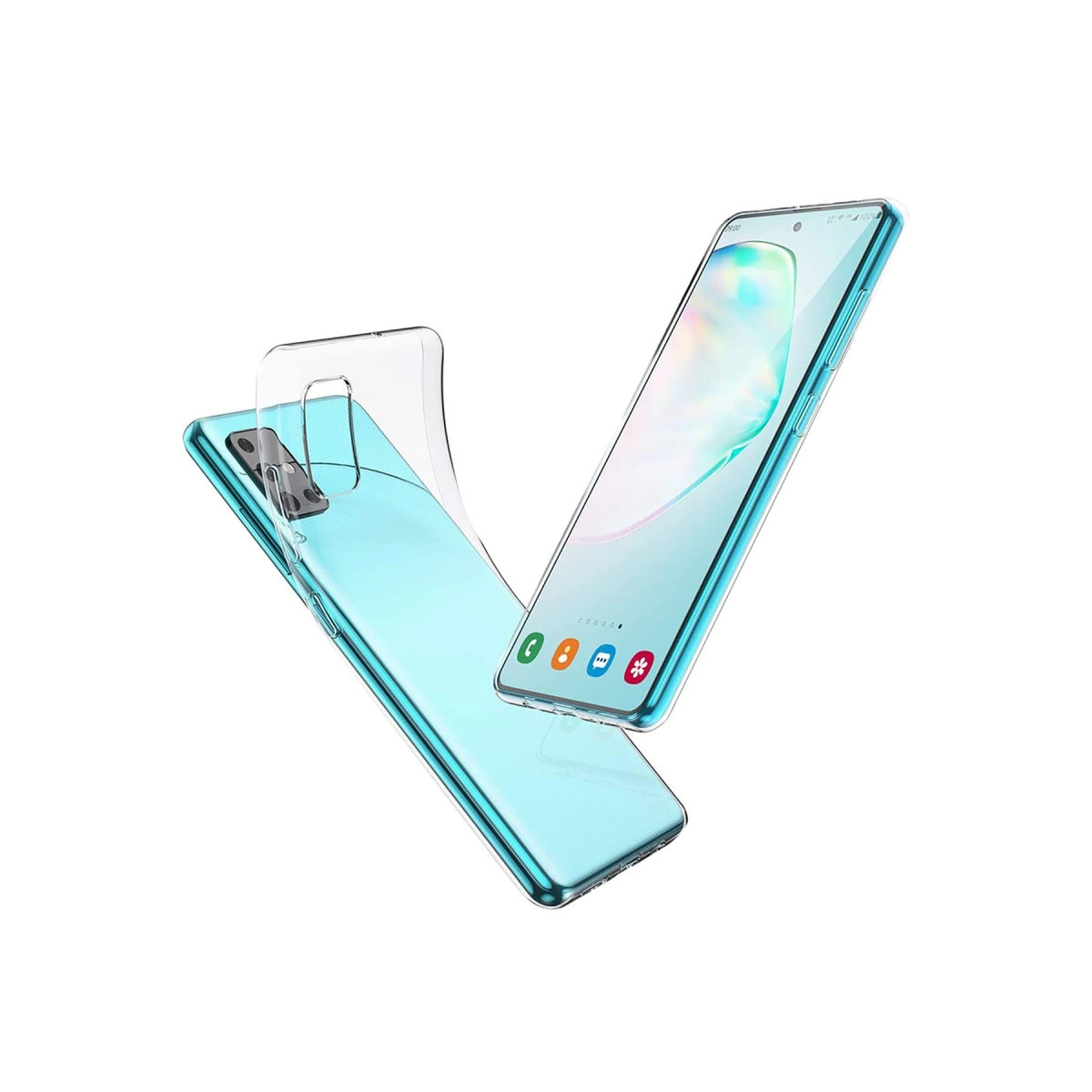 NEWFACE Samsung Galaxy A51 Uyumlu Lüx Şeffaf Silikon Telefon Kılıfı Şeffaf