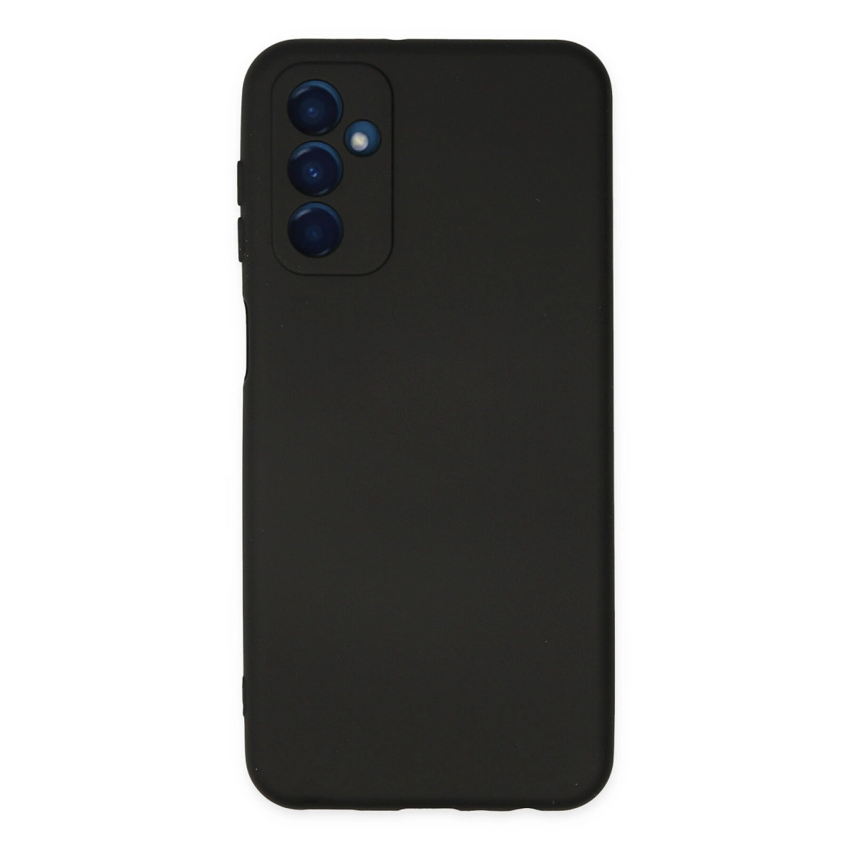 Üç kamera lensli ve flaşlı siyah telefon kılıfı.