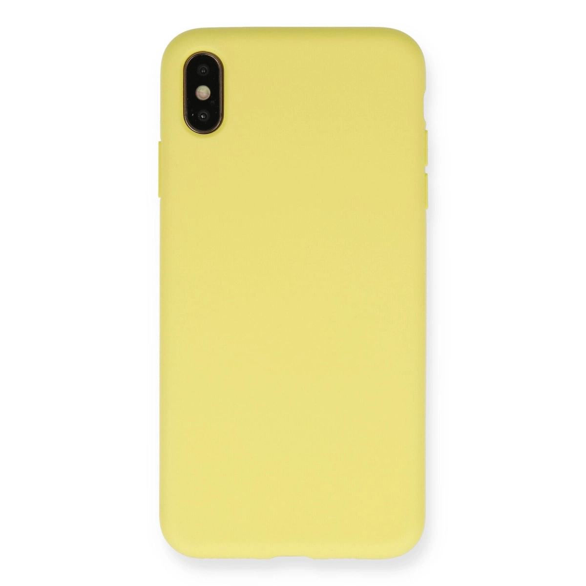 NEWFACE iPhone XS Max Uyumlu Nano İçi Kadife Silikon Telefon Kılıfı Sarı