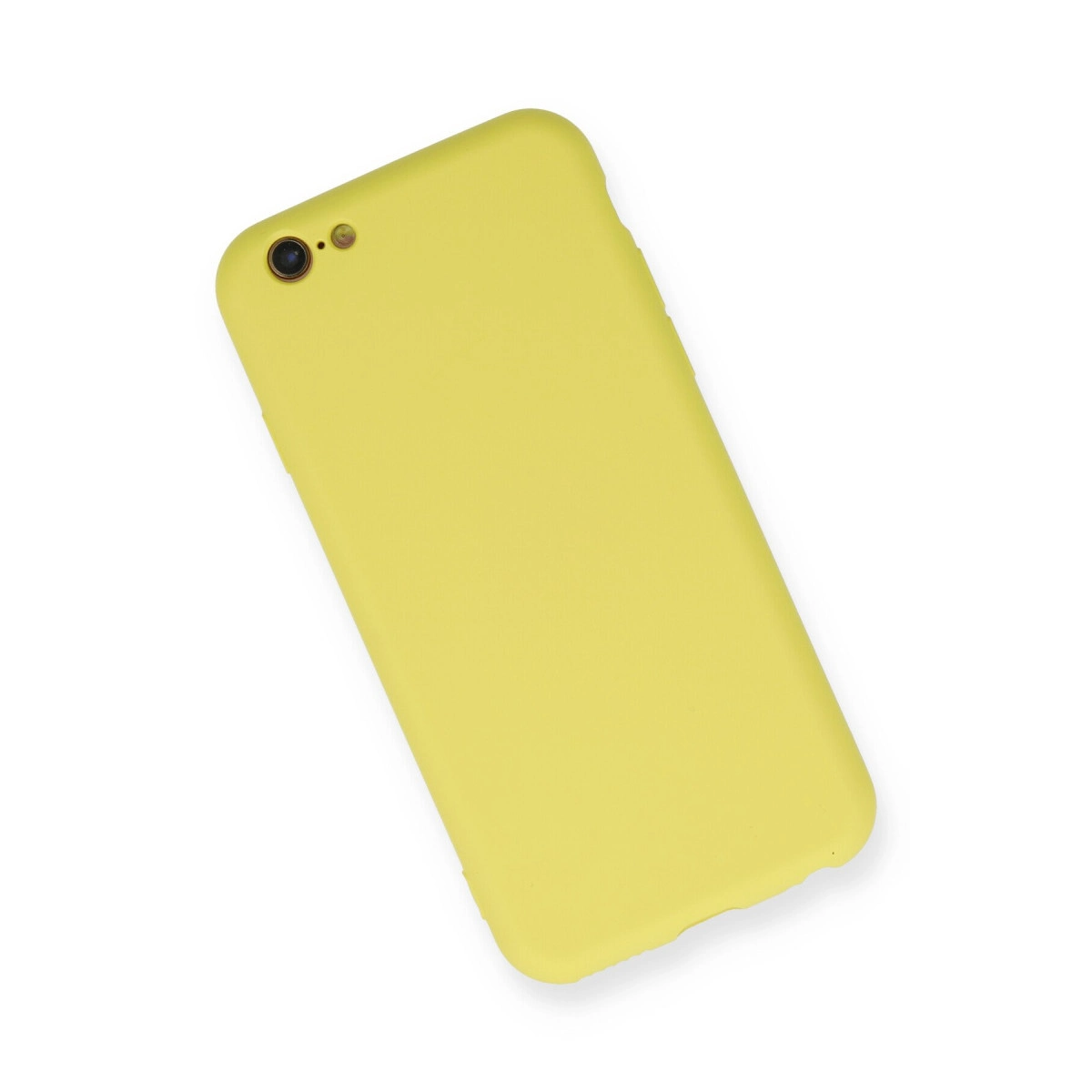 Sarı telefon kılıfı kamera kesiği ile.