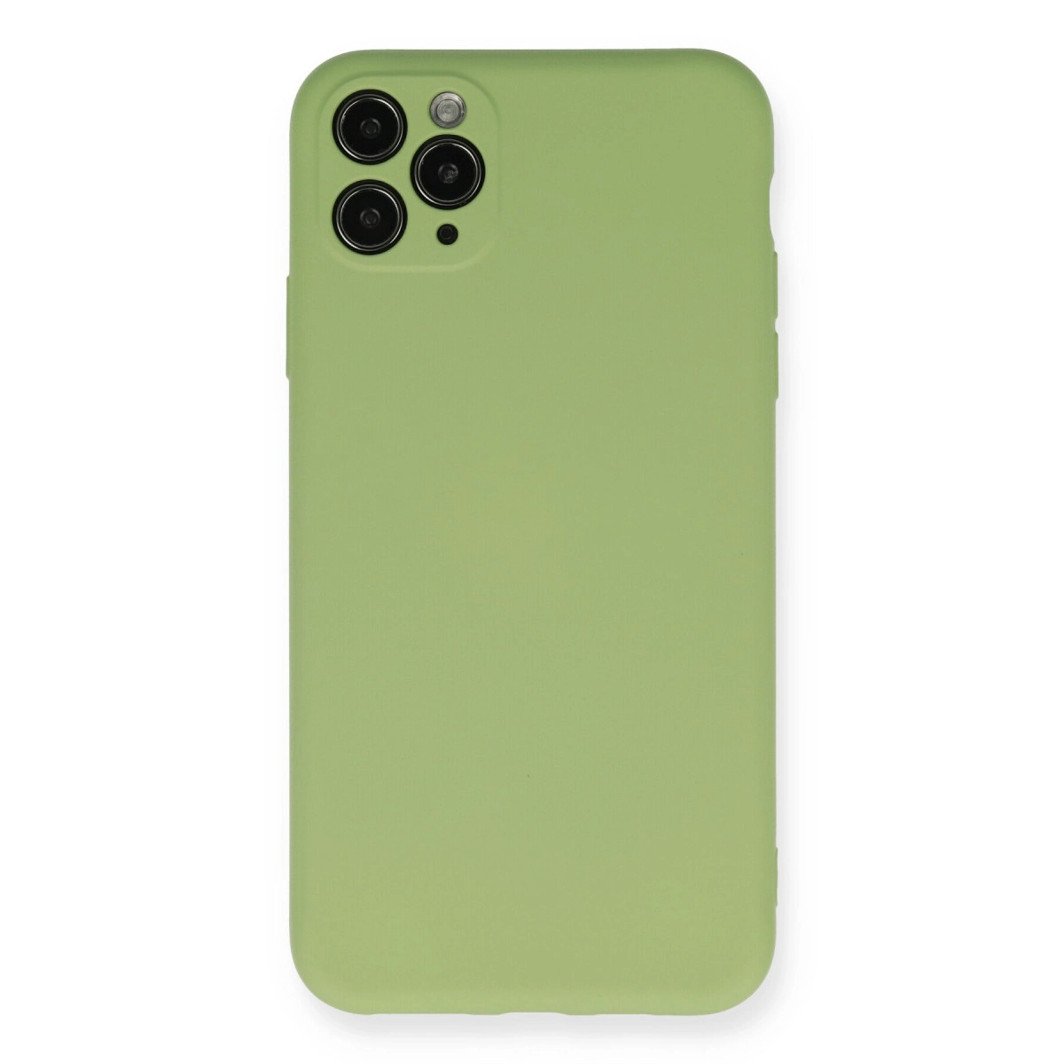 NEWFACE iPhone 11 Pro Max Uyumlu Nano İçi Kadife Silikon- Yeşil Telefon Kılıfı Yeşil