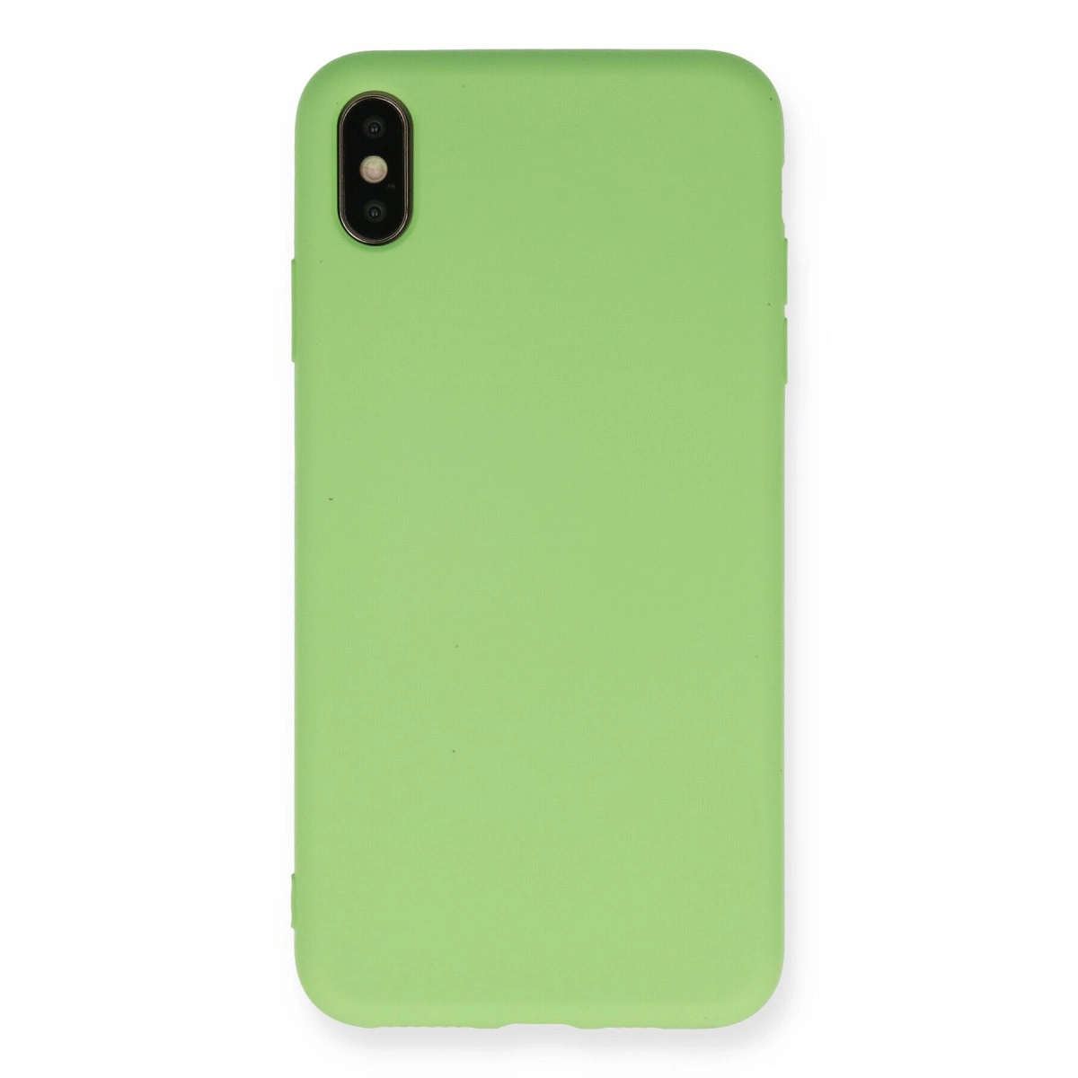 NEWFACE iPhone XS Max Uyumlu Nano İçi Kadife Silikon Telefon Kılıfı Açık Yeşil