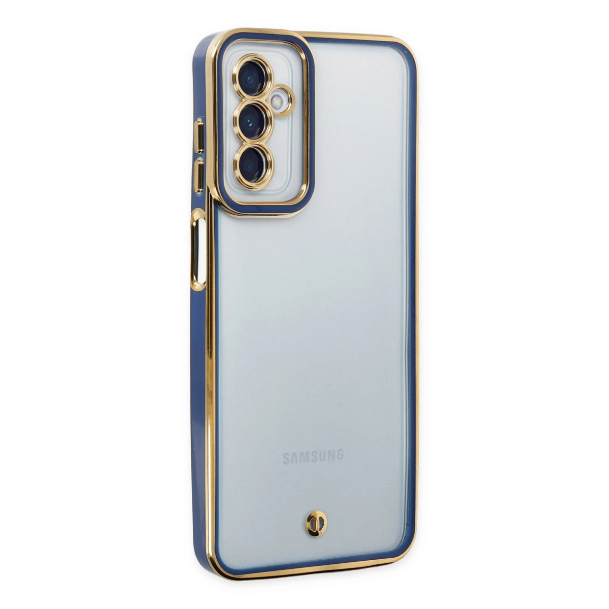 NEWFACE Samsung Galaxy M23 Uyumlu Liva Lens Silikon Telefon Kılıfı Mavi