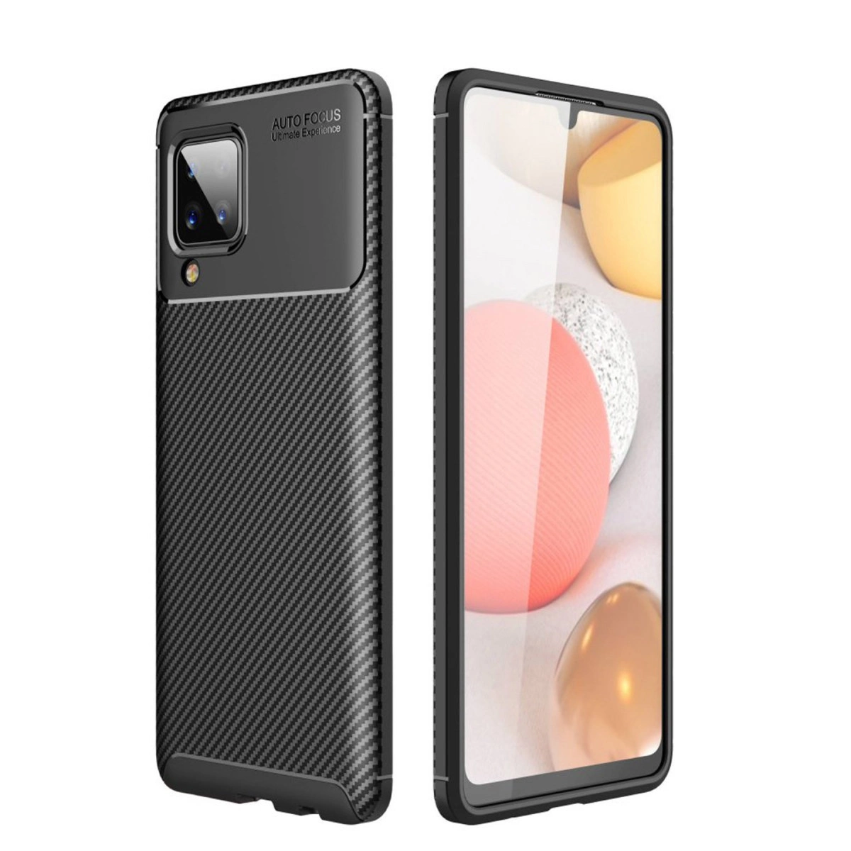 NEWFACE Samsung Galaxy A22 Uyumlu Auto Focus Karbon Kapak Telefon Kılıfı Siyah