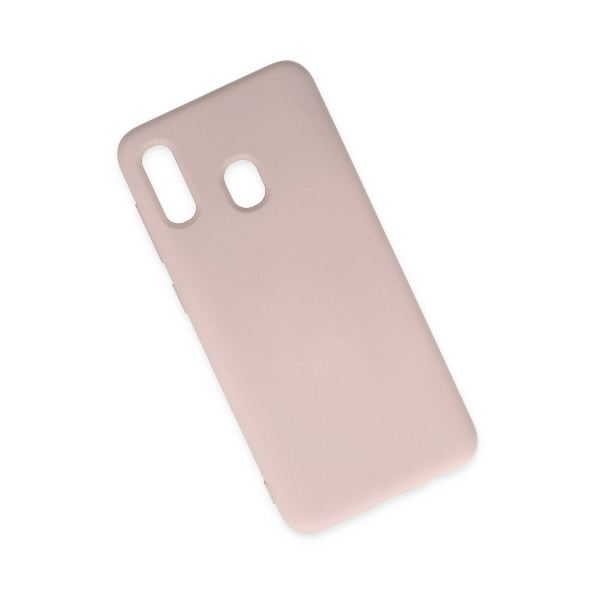 Kamera ve flaş için kesikleri olan pembe telefon kılıfı.