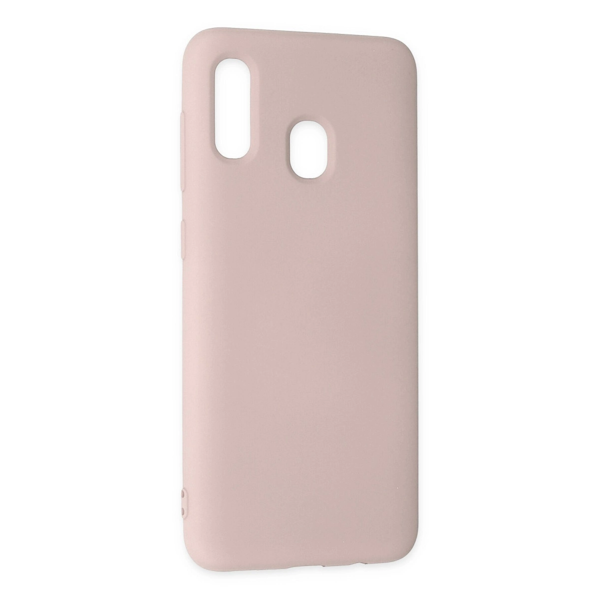 Kamera ve flaş için kesikleri olan pembe telefon kılıfı.