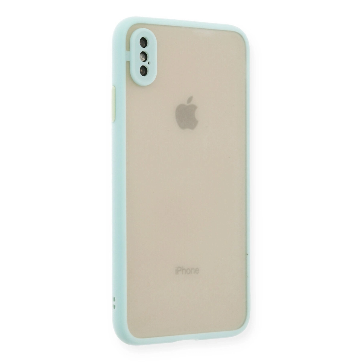 Apple logosu ve üç kamerası olan açık yeşil iPhone.