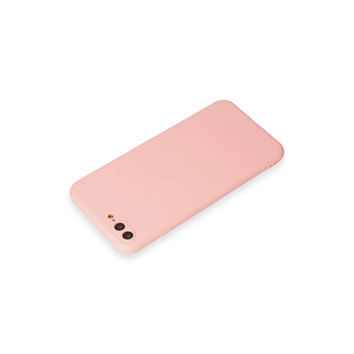 Pembe telefon kılıfı beyaz zeminde duruyor.