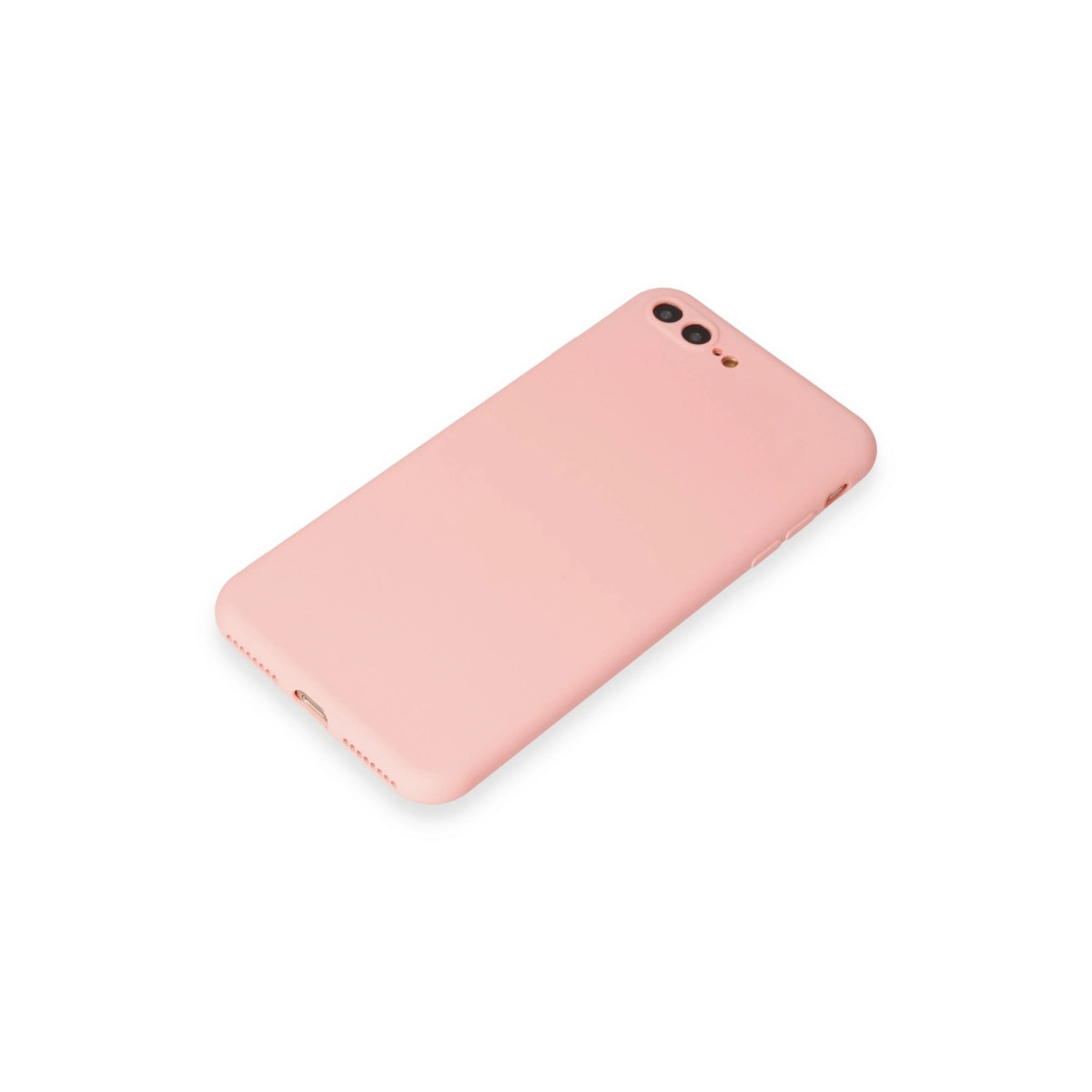 Beyaz arka plan üzerinde pembe telefon kılıfı.