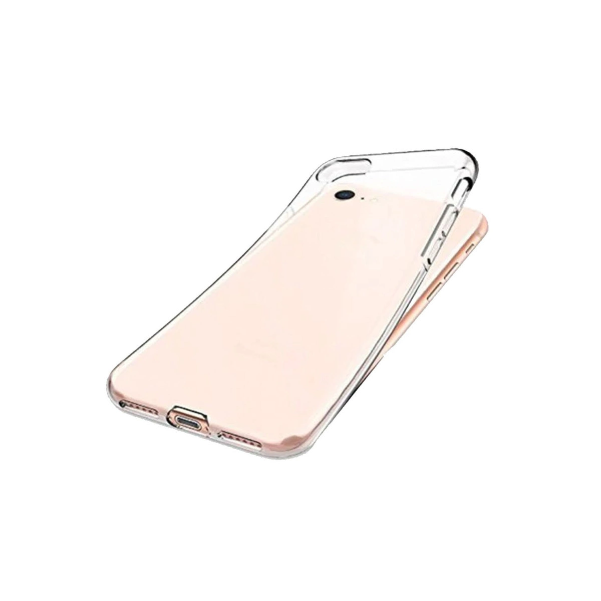 Pembe bir akıllı telefon üzerinde şeffaf telefon kılıfı.