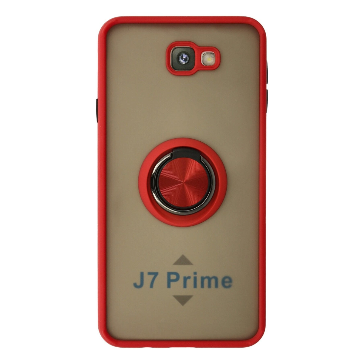NEWFACE Samsung Galaxy J7 Prime Uyumlu Montreal Yüzüklü Silikon Kapak Telefon Kılıfı Kırmızı