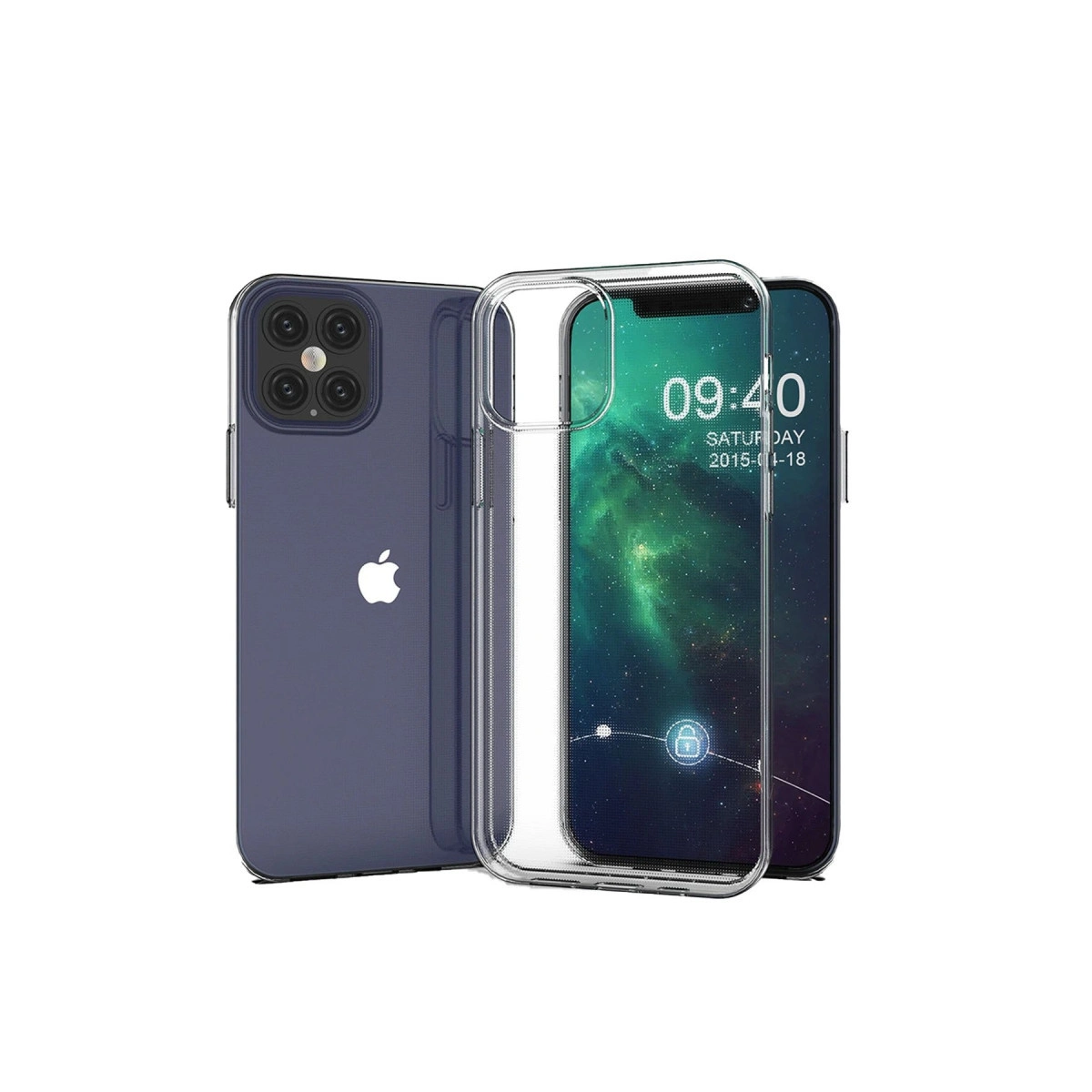 NEWFACE iPhone 12 Pro Max Uyumlu Lüx Şeffaf Silikon Telefon Kılıfı Şeffaf
