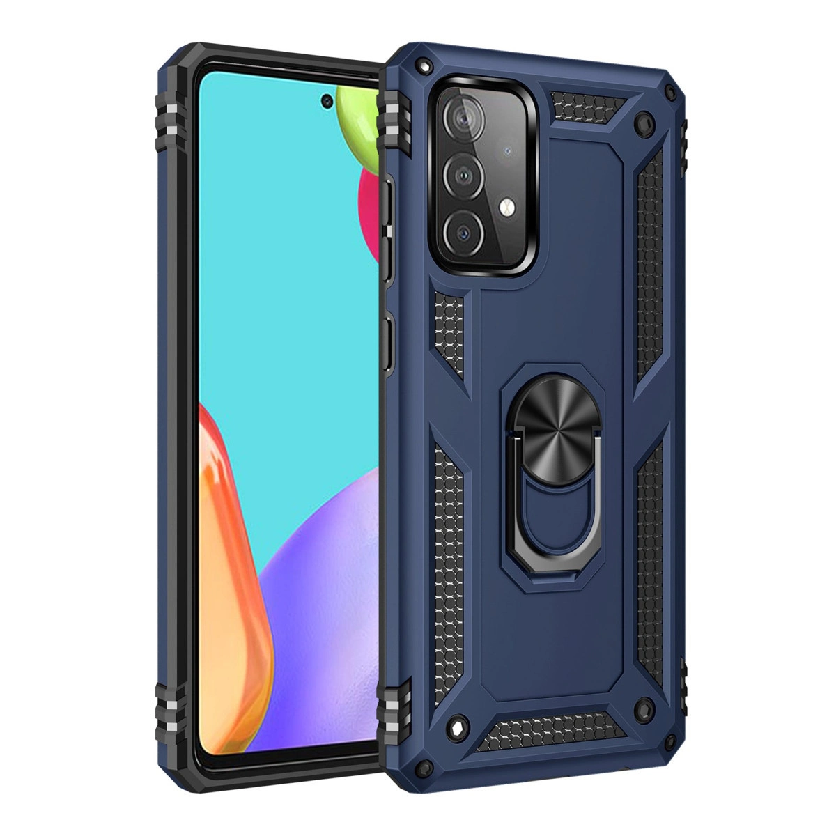 NEWFACE Samsung Galaxy A33 5G Uyumlu Sofya Yüzüklü Silikon Kapak Telefon Kılıfı Lacivert
