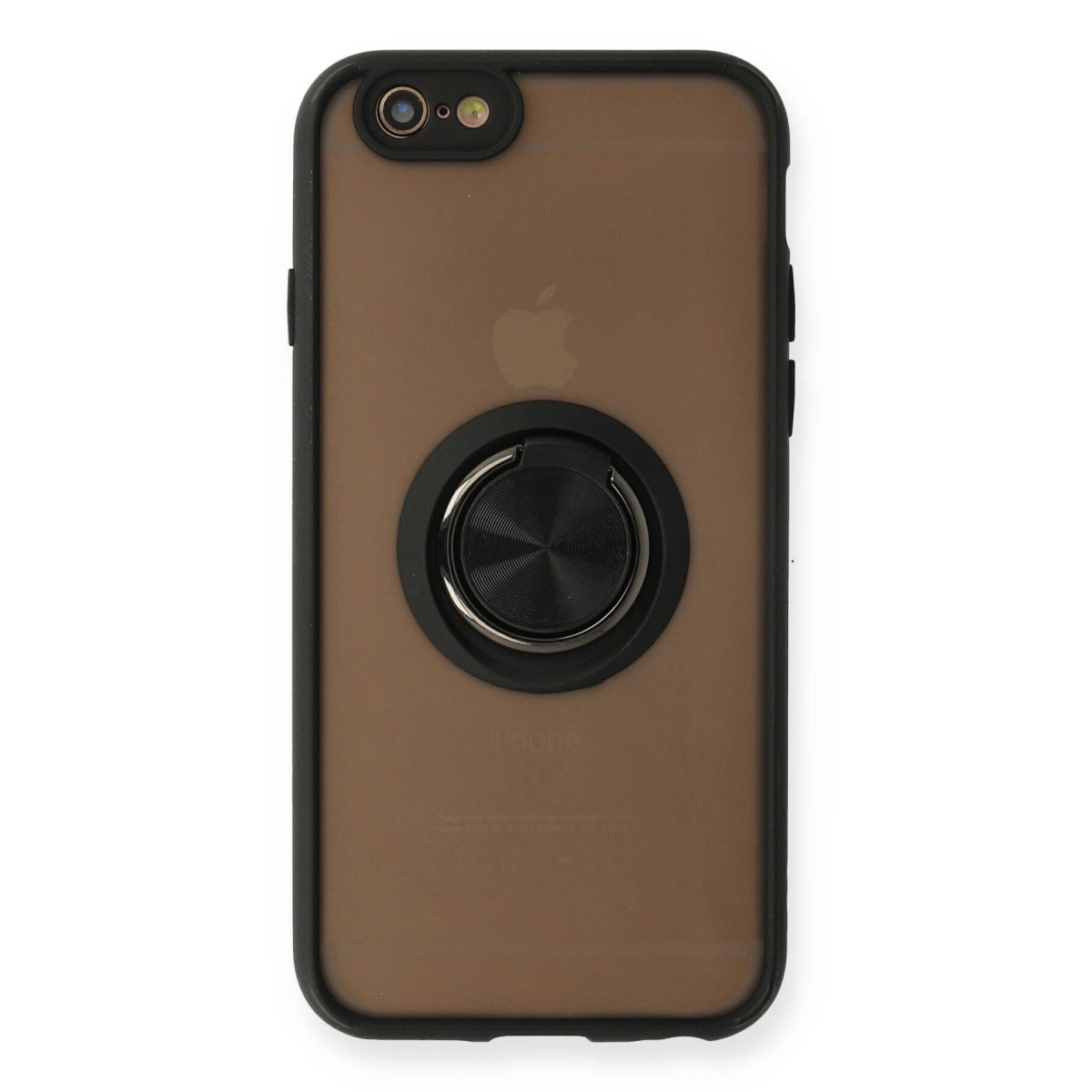 Arkada siyah halka tutuculu kahverengi iPhone kılıfı.