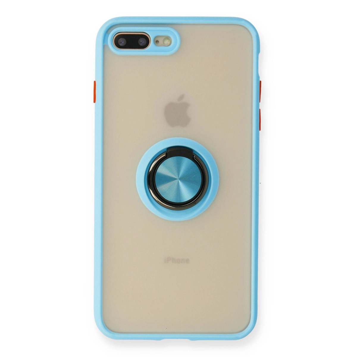NEWFACE iPhone 7 Plus Uyumlu Montreal Yüzüklü Silikon Kapak Telefon Kılıfı Buz Mavi