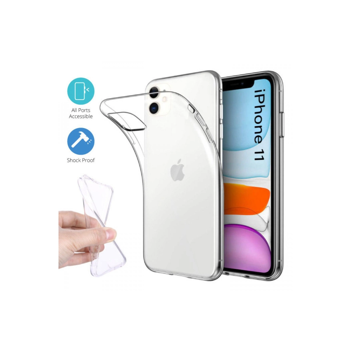 NEWFACE iPhone 11 Uyumlu Lüx Şeffaf Silikon Telefon Kılıfı Şeffaf