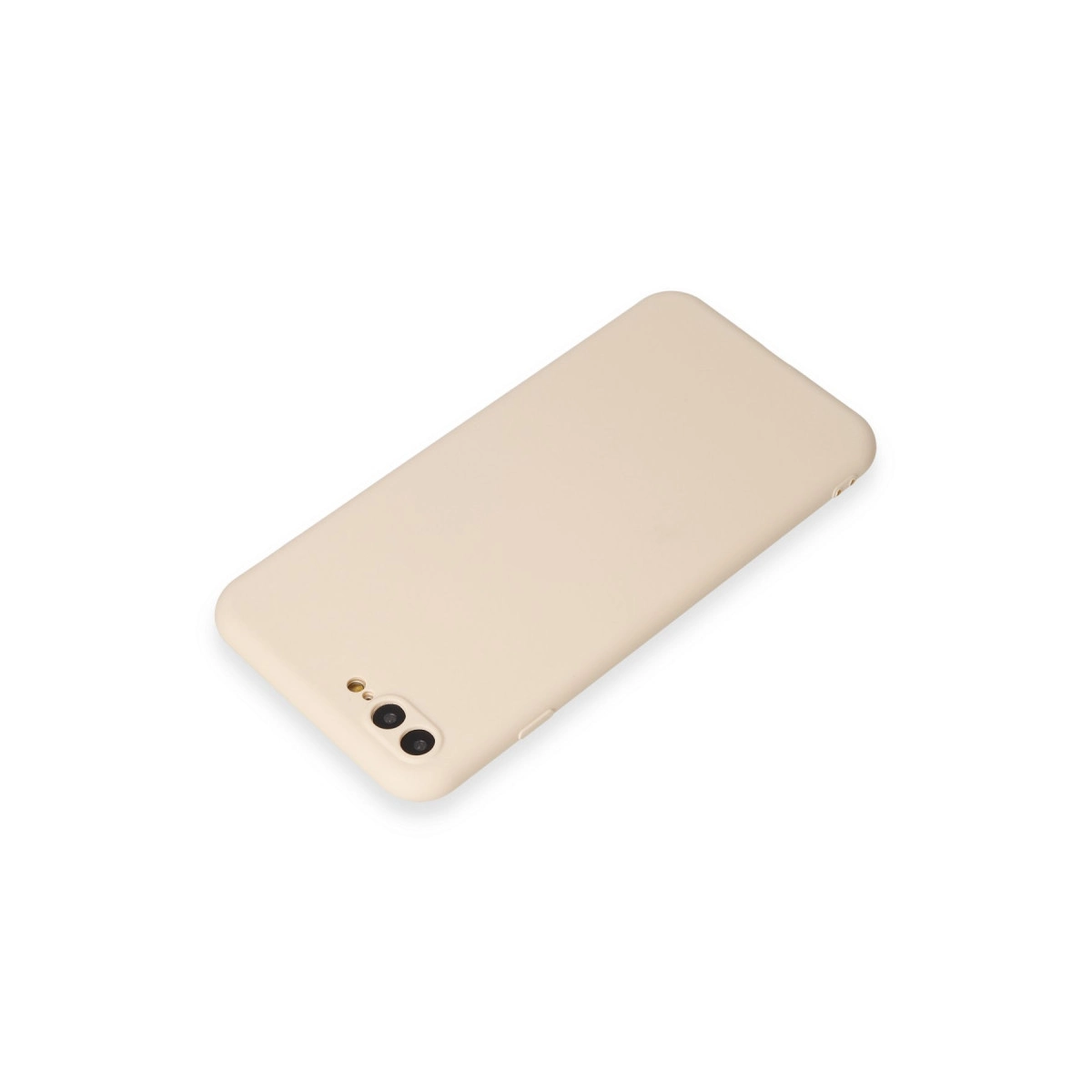 Krem rengi, iki kamera lens açıklığına sahip telefon kılıfı.